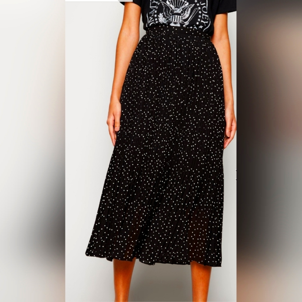 New Look Black and White A-Line Skirt